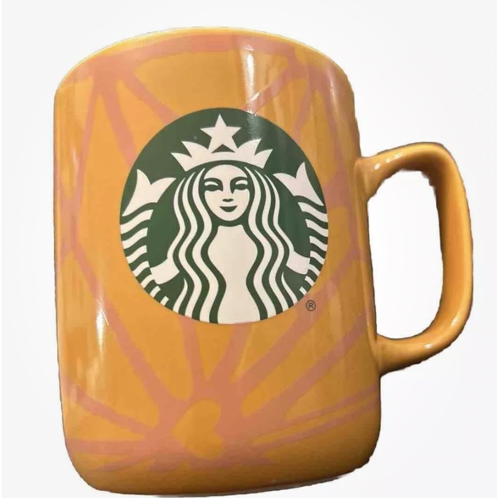 Starbucks Valentine's Day Mug 2021 - Orange and Pink - 15oz Coffee Tea Mug | EUC